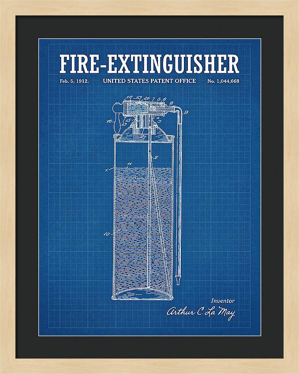 Fire Extinguisher Blueprint Patent Us1044668