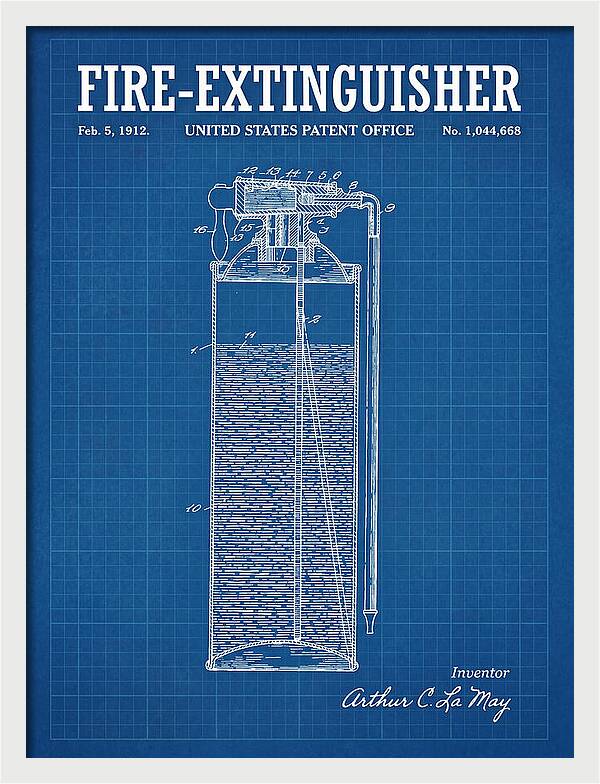 Fire Extinguisher Blueprint Patent Us1044668