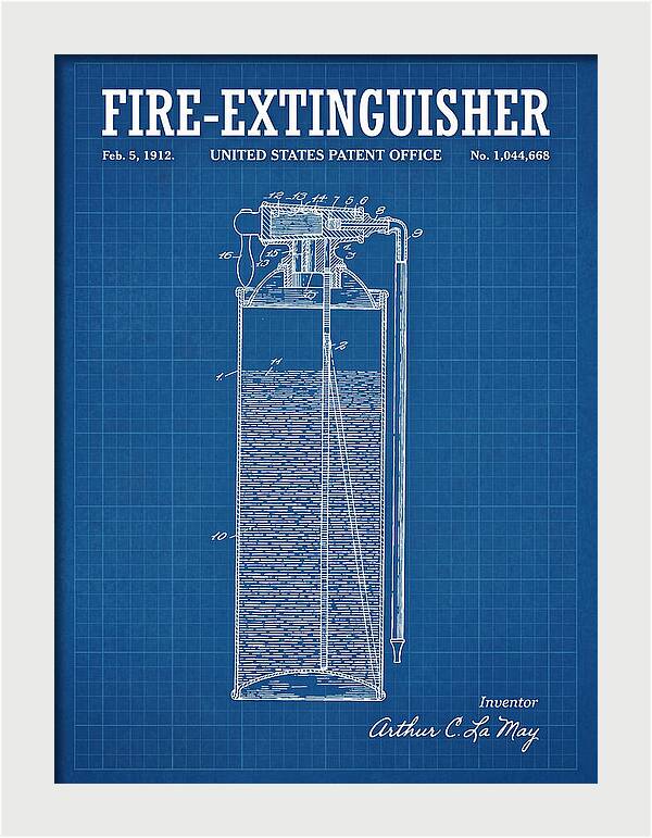 Fire Extinguisher Blueprint Patent Us1044668