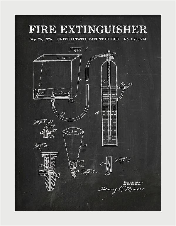 Fire Extinguisher Chalkboard Patent Us1760274