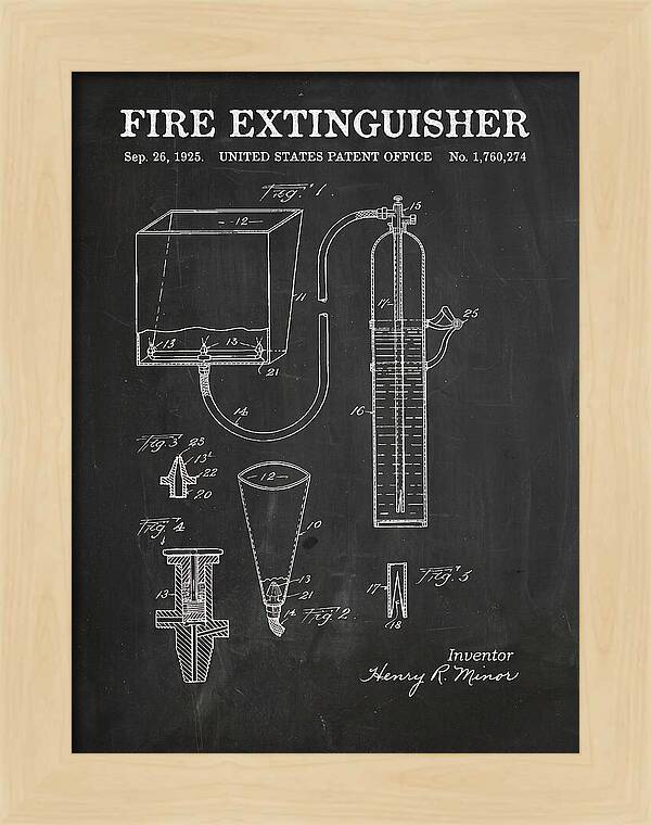 Fire Extinguisher Chalkboard Patent Us1760274