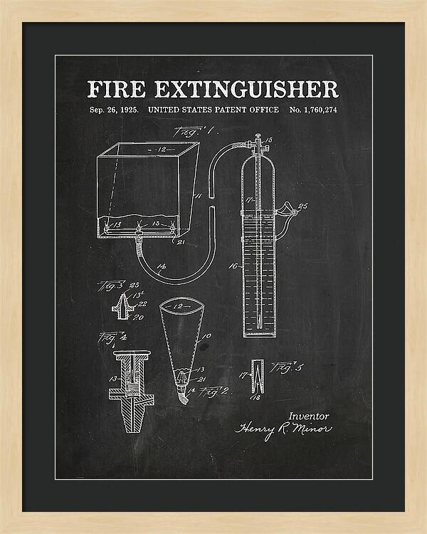 Fire Extinguisher Chalkboard Patent Us1760274
