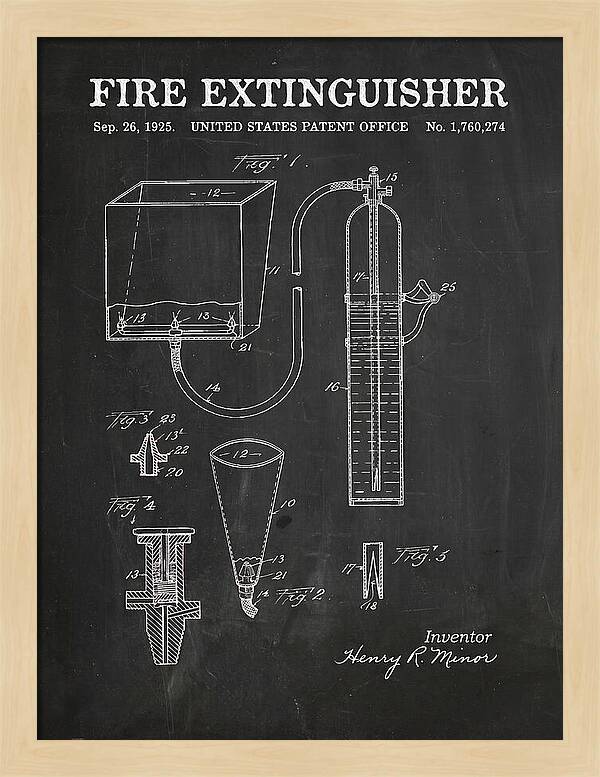Fire Extinguisher Chalkboard Patent Us1760274
