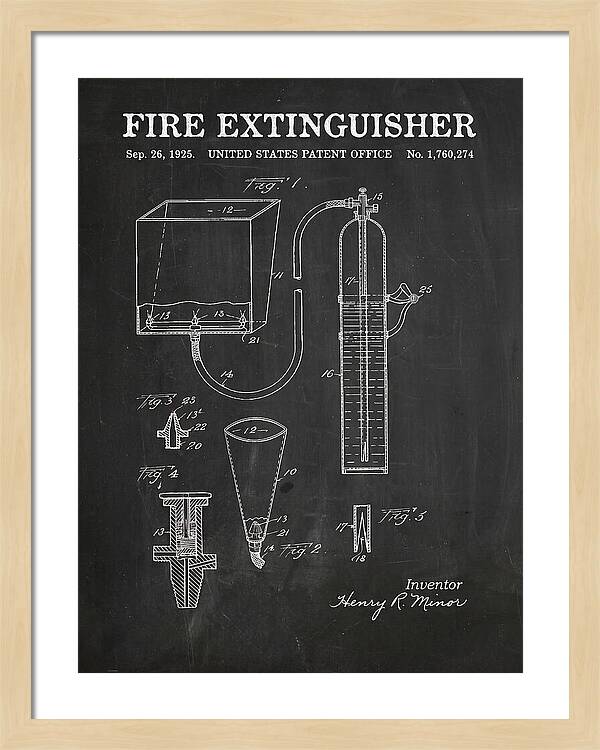 Fire Extinguisher Chalkboard Patent Us1760274