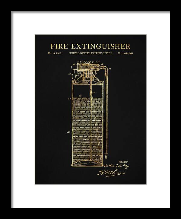 Fire Extinguisher Gold Patent Us1044668
