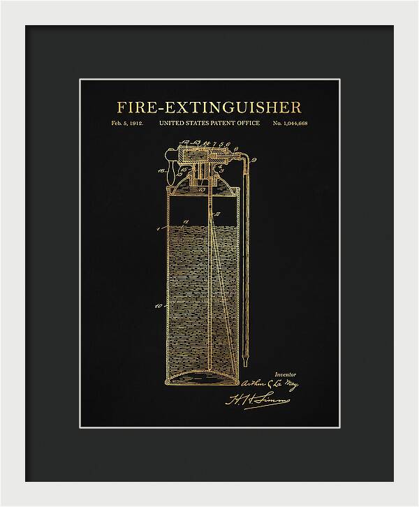 Fire Extinguisher Gold Patent Us1044668