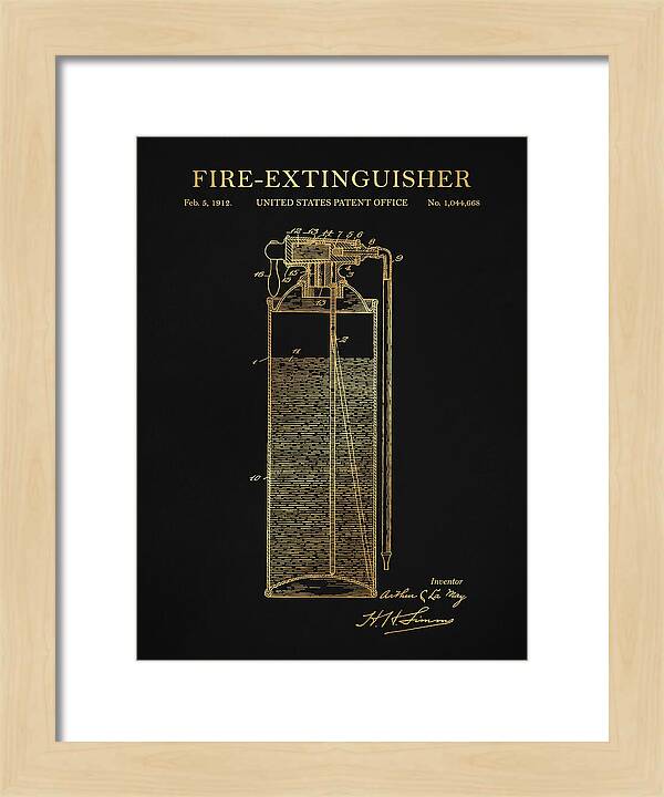 Fire Extinguisher Gold Patent Us1044668