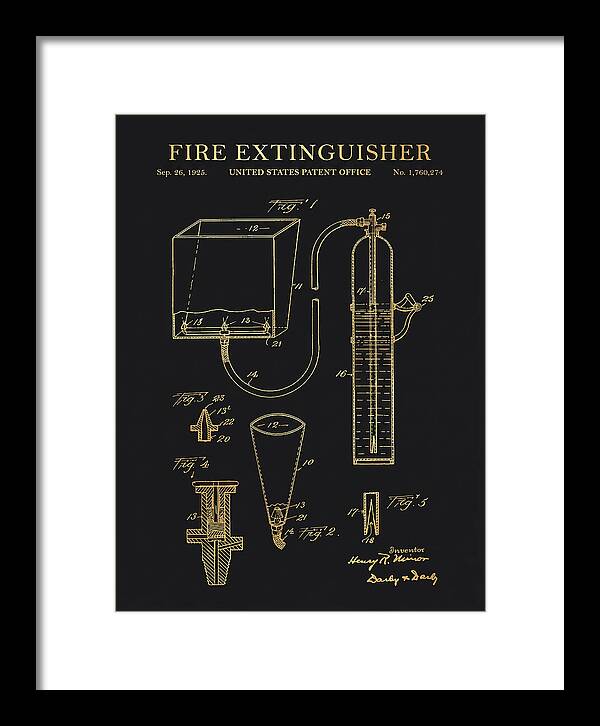 Fire Extinguisher Gold Patent Us1760274