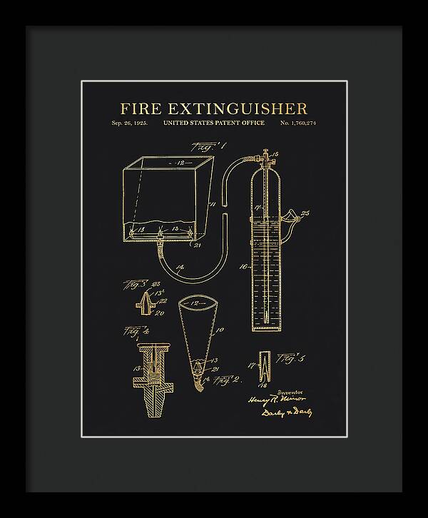 Fire Extinguisher Gold Patent Us1760274