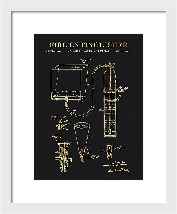Fire Extinguisher Gold Patent Us1760274