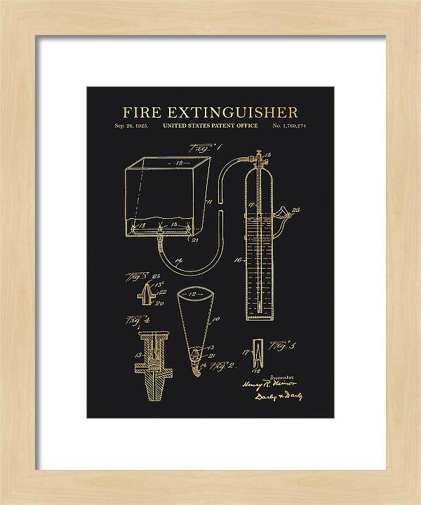 Fire Extinguisher Gold Patent Us1760274