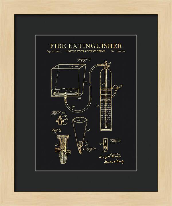 Fire Extinguisher Gold Patent Us1760274