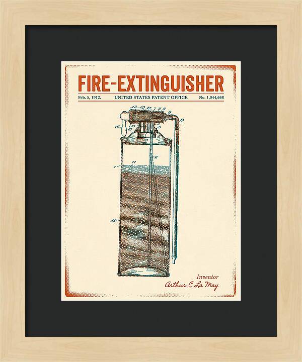 Fire Extinguisher Retro Patent Us1044668