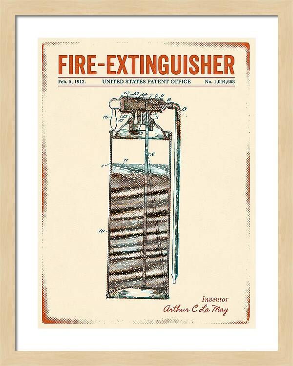 Fire Extinguisher Retro Patent Us1044668
