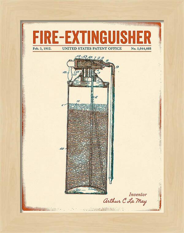Fire Extinguisher Retro Patent Us1044668