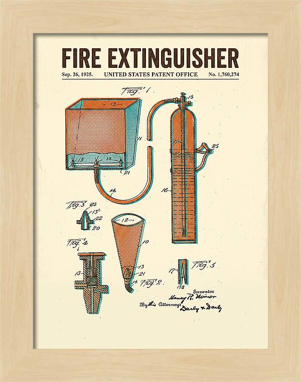 Fire Extinguisher Retro Patent Us1760274