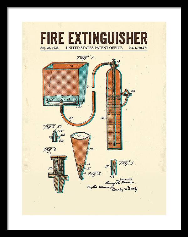 Fire Extinguisher Retro Patent Us1760274