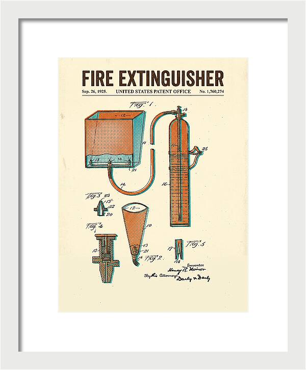 Fire Extinguisher Retro Patent Us1760274