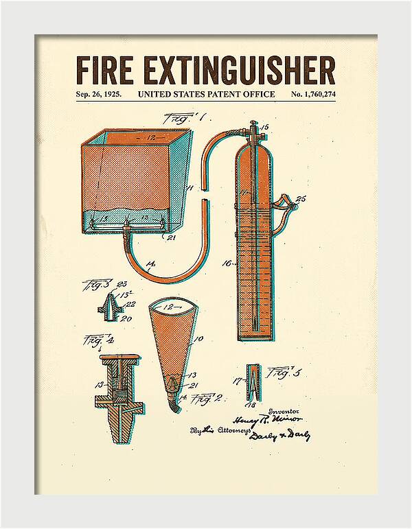 Fire Extinguisher Retro Patent Us1760274