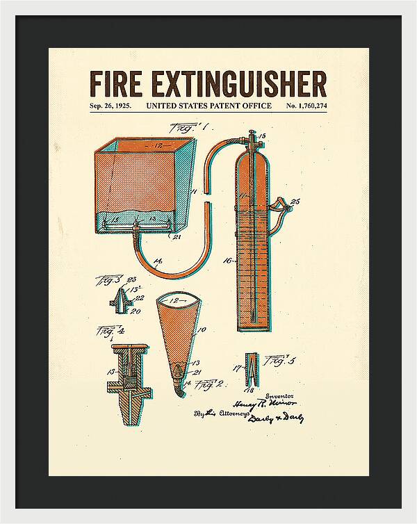 Fire Extinguisher Retro Patent Us1760274