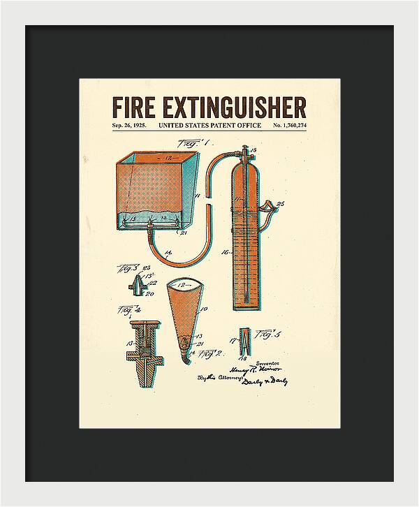 Fire Extinguisher Retro Patent Us1760274