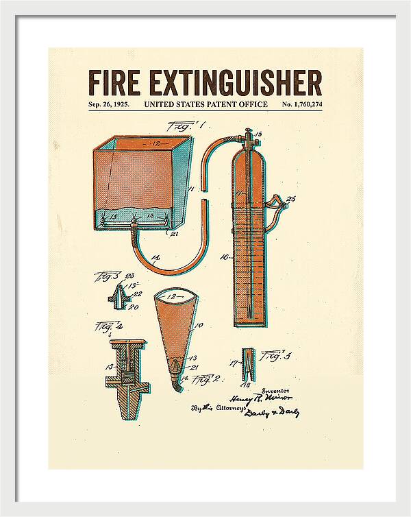 Fire Extinguisher Retro Patent Us1760274