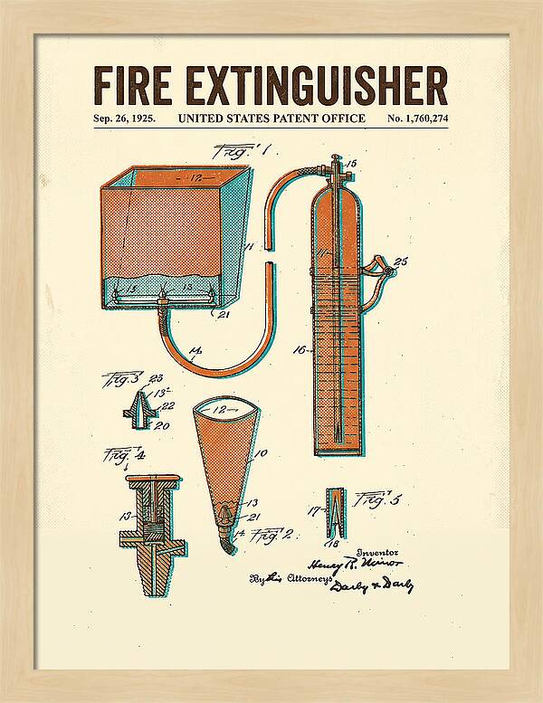 Fire Extinguisher Retro Patent Us1760274