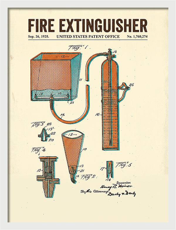 Fire Extinguisher Retro Patent Us1760274