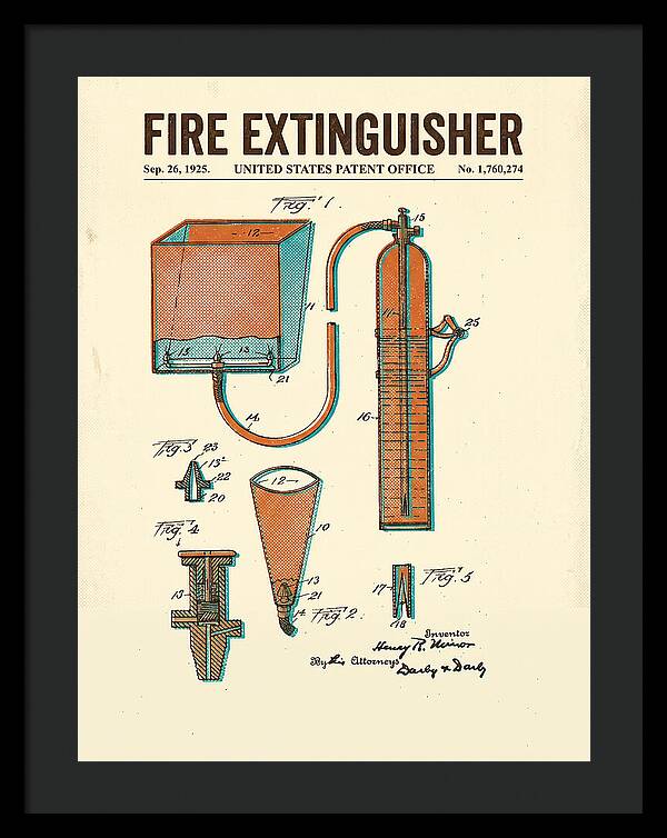 Fire Extinguisher Retro Patent Us1760274