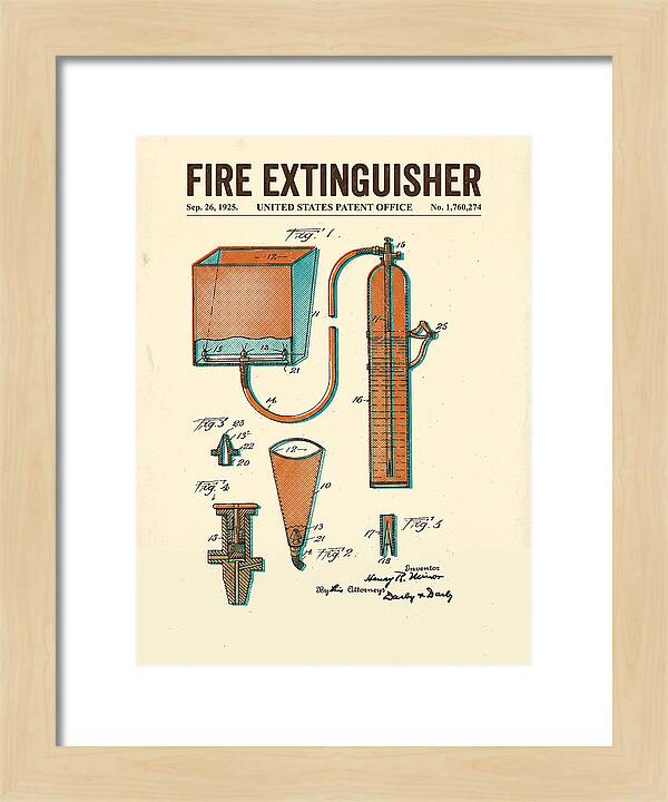 Fire Extinguisher Retro Patent Us1760274