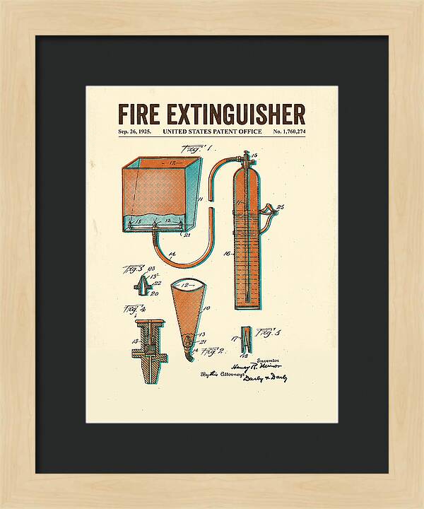Fire Extinguisher Retro Patent Us1760274