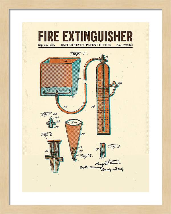 Fire Extinguisher Retro Patent Us1760274