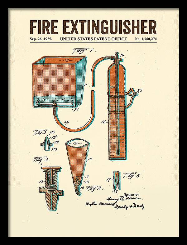 Fire Extinguisher Retro Patent Us1760274