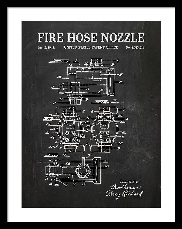 Fire Hose Nozzle Chalkboard Patent Us2313614