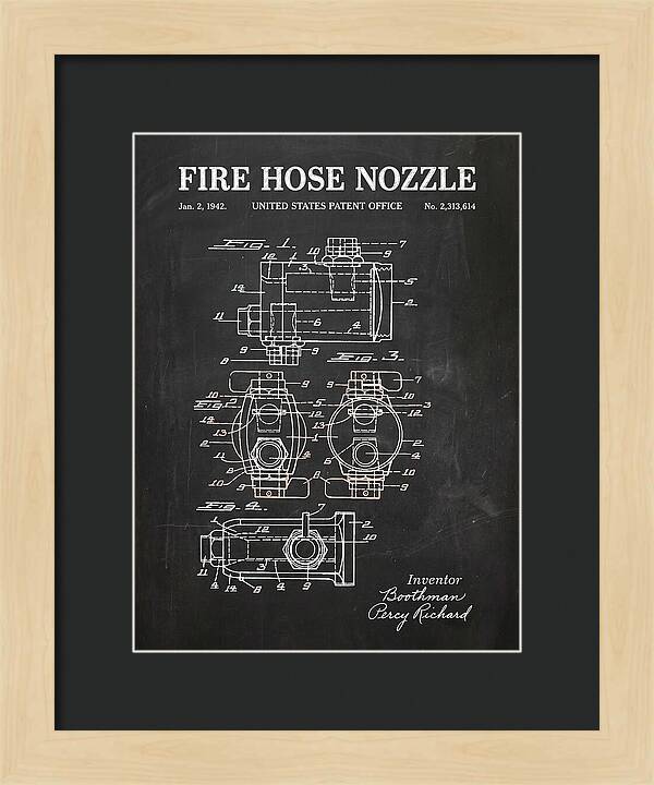 Fire Hose Nozzle Chalkboard Patent Us2313614