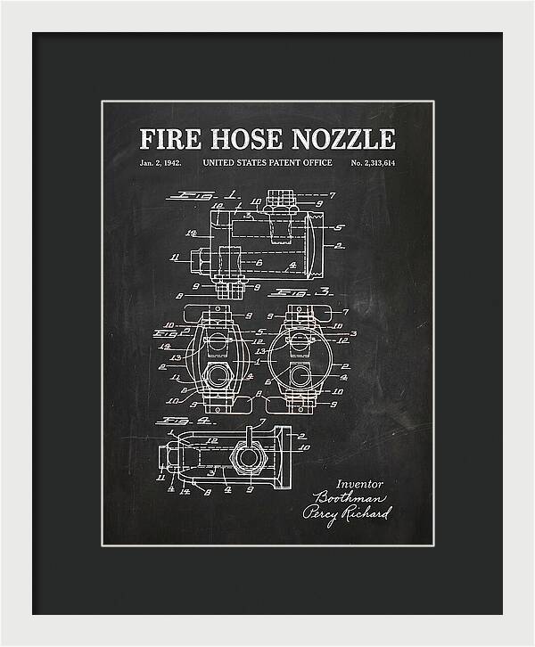 Fire Hose Nozzle Chalkboard Patent Us2313614