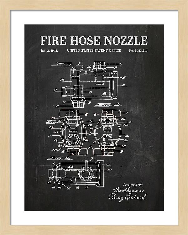Fire Hose Nozzle Chalkboard Patent Us2313614