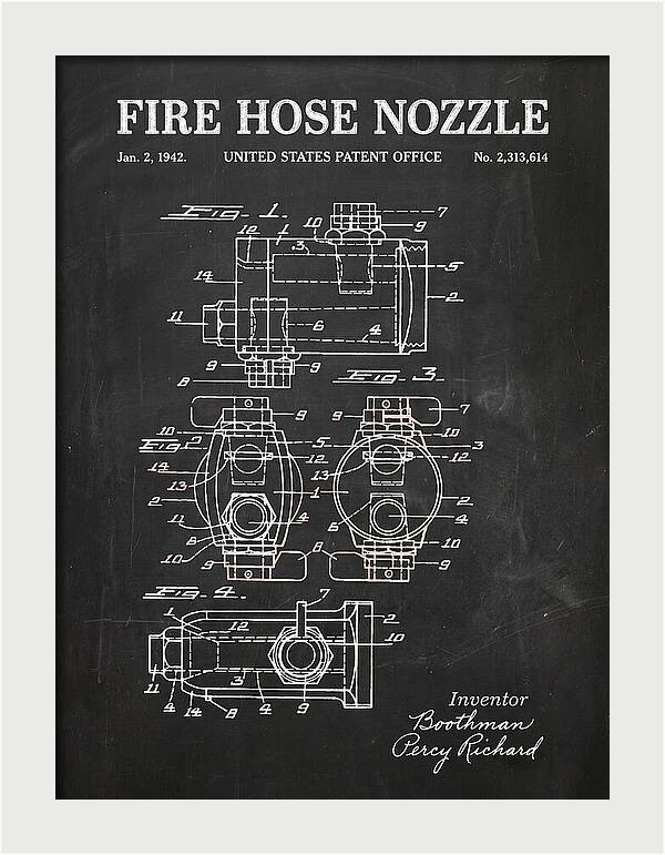 Fire Hose Nozzle Chalkboard Patent Us2313614