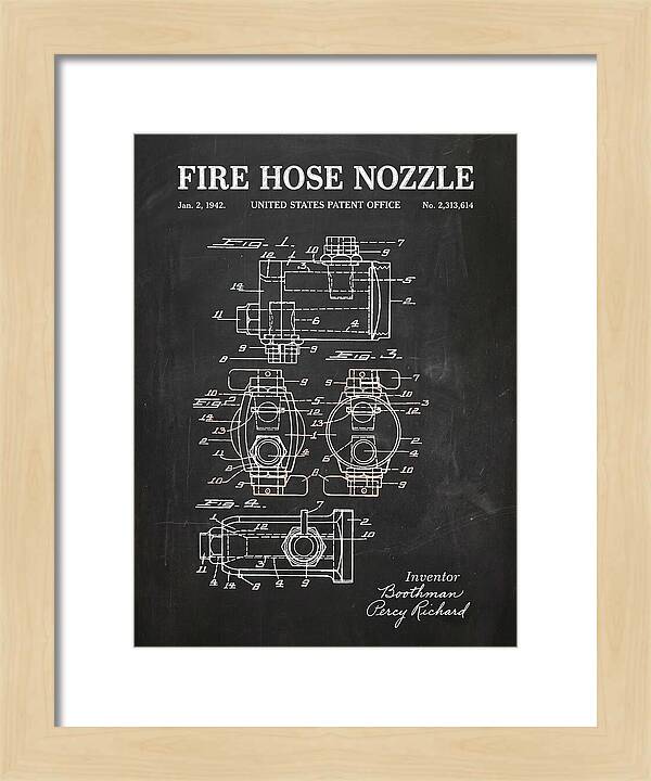 Fire Hose Nozzle Chalkboard Patent Us2313614