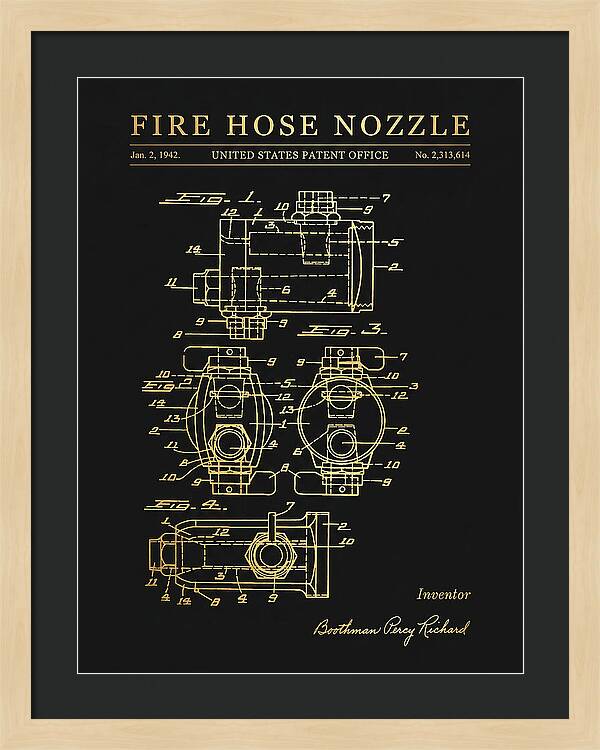 Fire Hose Nozzle Gold Patent Us2313614