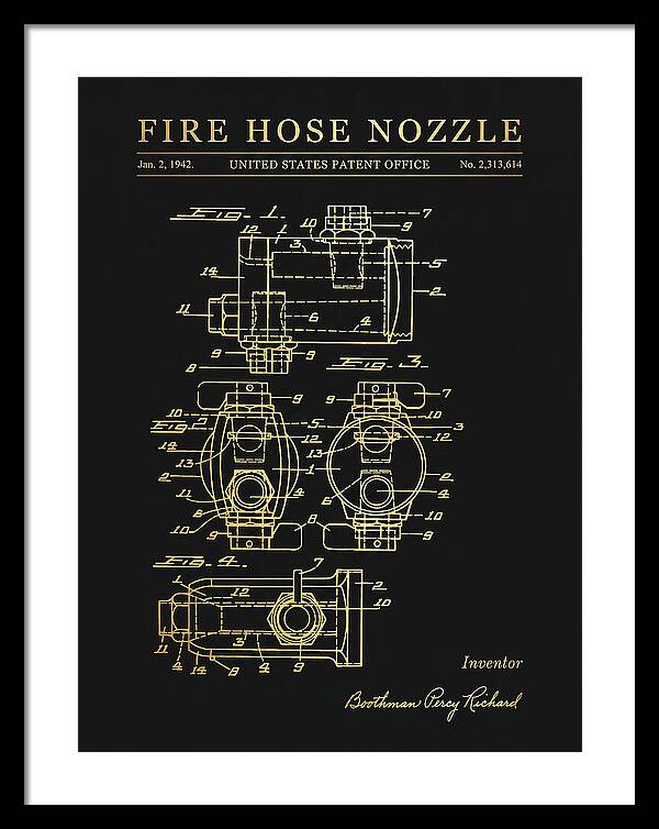 Fire Hose Nozzle Gold Patent Us2313614