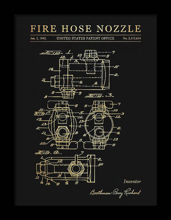 Fire Hose Nozzle Gold Patent Us2313614