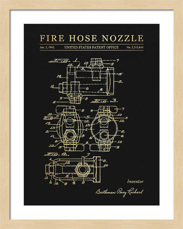 Fire Hose Nozzle Gold Patent Us2313614