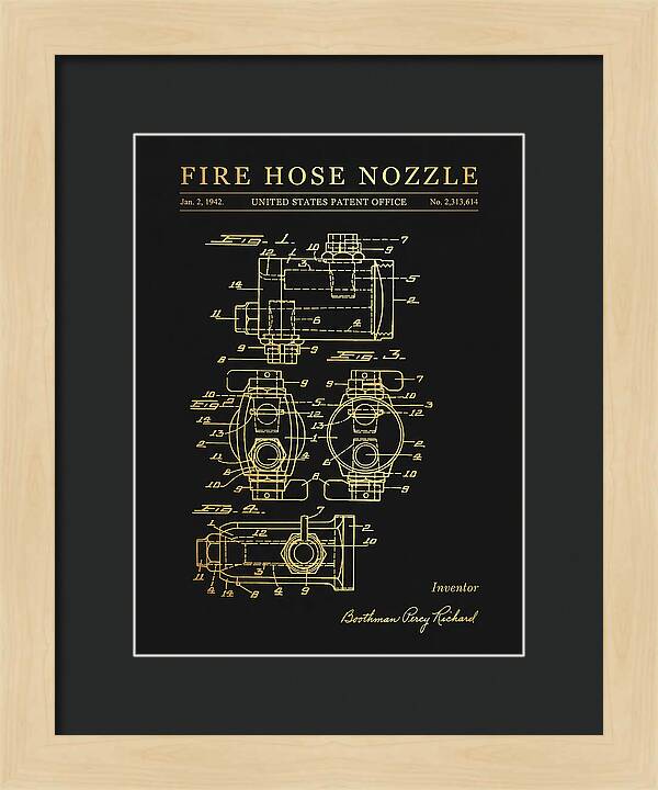 Fire Hose Nozzle Gold Patent Us2313614