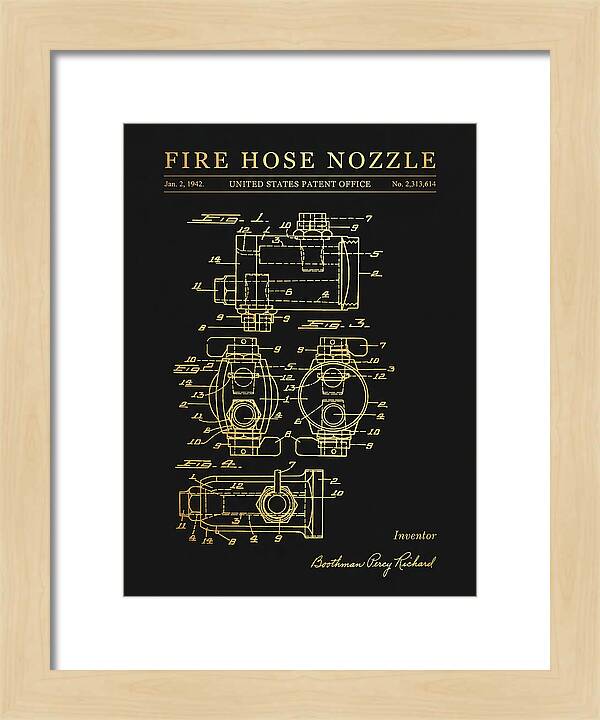 Fire Hose Nozzle Gold Patent Us2313614