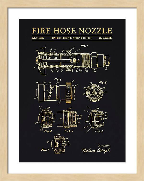 Fire Hose Nozzle Gold Patent Us2552445