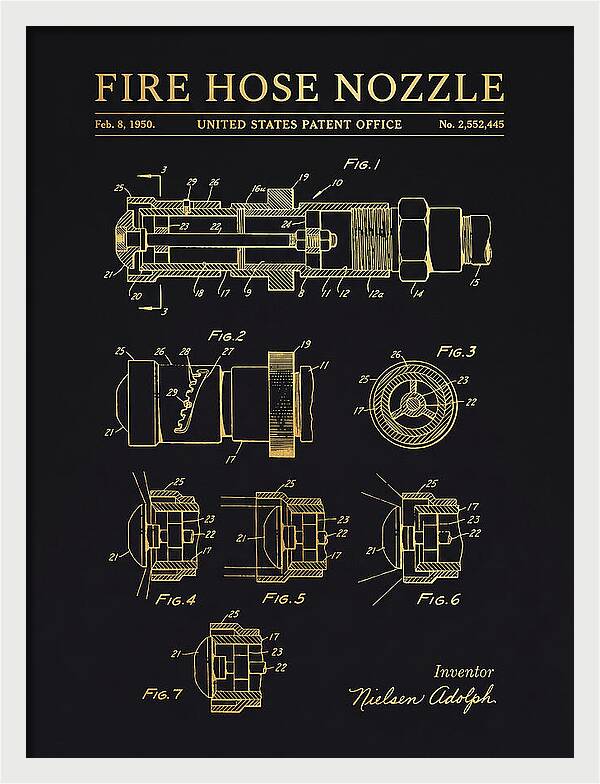 Fire Hose Nozzle Gold Patent Us2552445