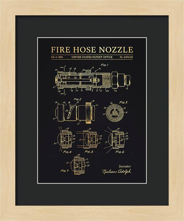 Fire Hose Nozzle Gold Patent Us2552445