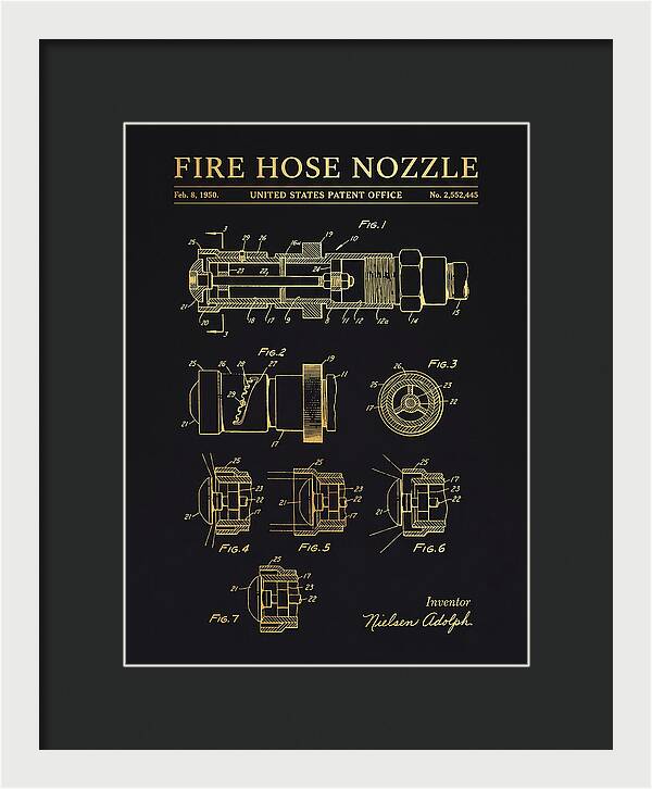 Fire Hose Nozzle Gold Patent Us2552445