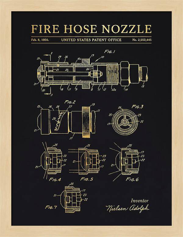 Fire Hose Nozzle Gold Patent Us2552445